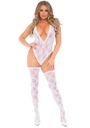 Body dentelle et décolleté profond & bas - 2 pièces - LEG AVENUE 81484 - Blanc 002