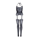Body entier transparent & porte jarretelle - bodystocking - LEG AVENUE 89175 - Noir 001