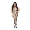 Body entier transparent en résille - Plus Size bodystocking - LEG AVENUE 89084X - Noir 001