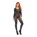 Body entier transparent à manches longues - bodystocking - LEG AVENUE 8297 - Noir 001