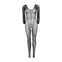 Body entier transparent à manches longues - bodystocking - LEG AVENUE 8297 - Noir 001