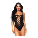 Body string sexy avec laçage avant LEG AVENUE 81555 - Noir 001