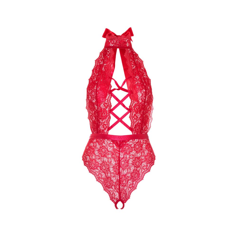 Body tout dentelle ultra sexy LEG AVENUE 89245 - Rouge 003