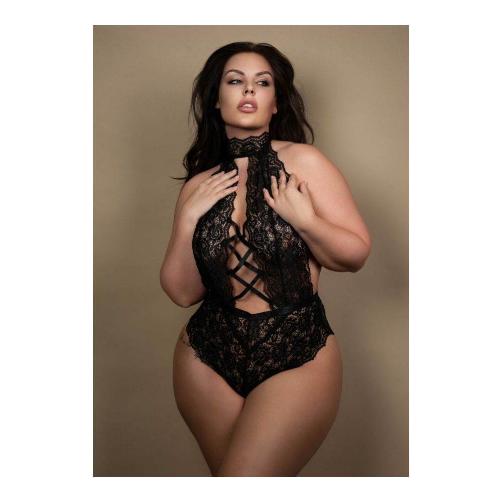 Body tout dentelle ultra sexy - Plus Size - LEG AVENUE 89245X - Noir 001