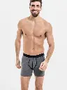 Boxer homme coton avec maintien intérieur LOIC HENRY "Every-D" KBD001C - Gris Chiné