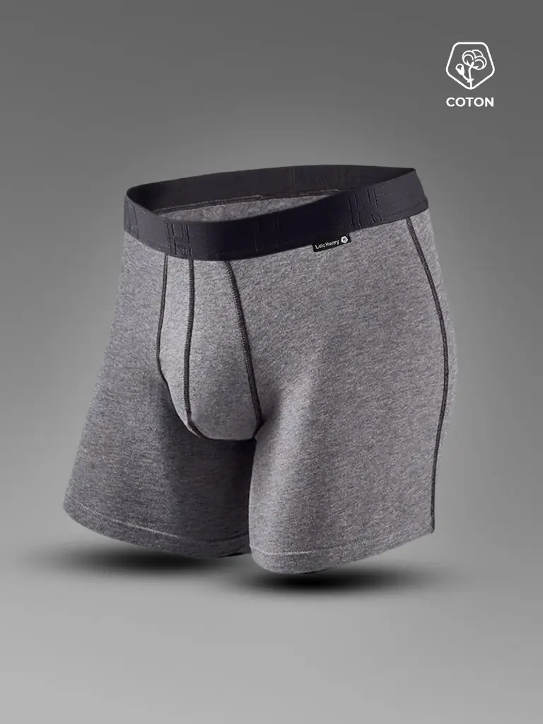 Boxer homme coton avec maintien intérieur LOIC HENRY "Every-D" KBD001C - Gris Chiné