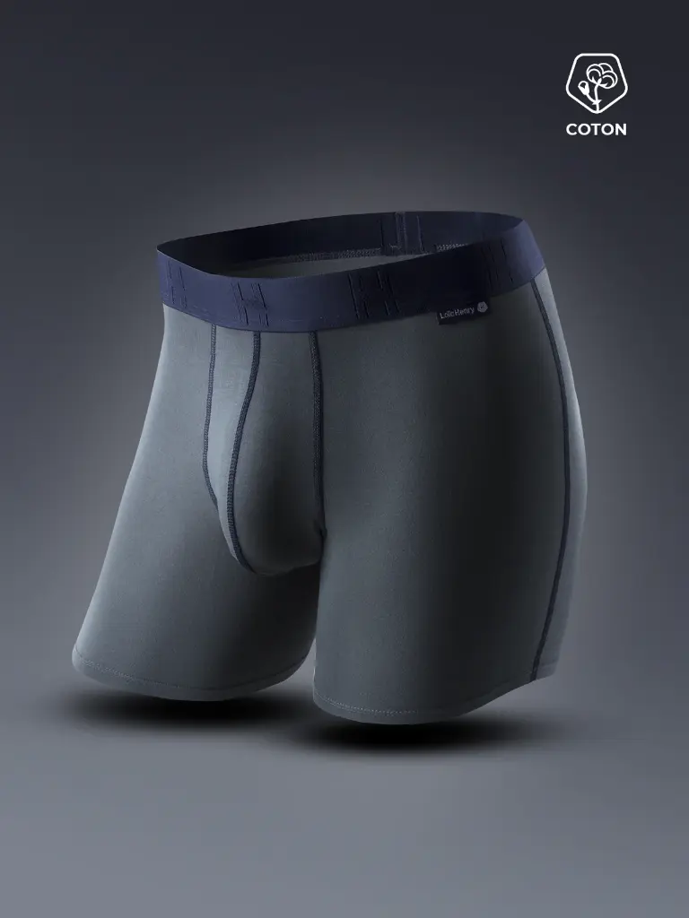 Boxer homme coton avec maintien intérieur LOIC HENRY "Every-D" KBD001GD - Gris