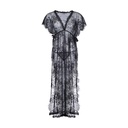Longue robe fendue en dentelle & string sexy - 2 pièces - LEG AVENUE 86103 - Noir 001