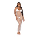 Longue robe transparente en résille sexy LEG AVENUE 86963 - Blanc 002