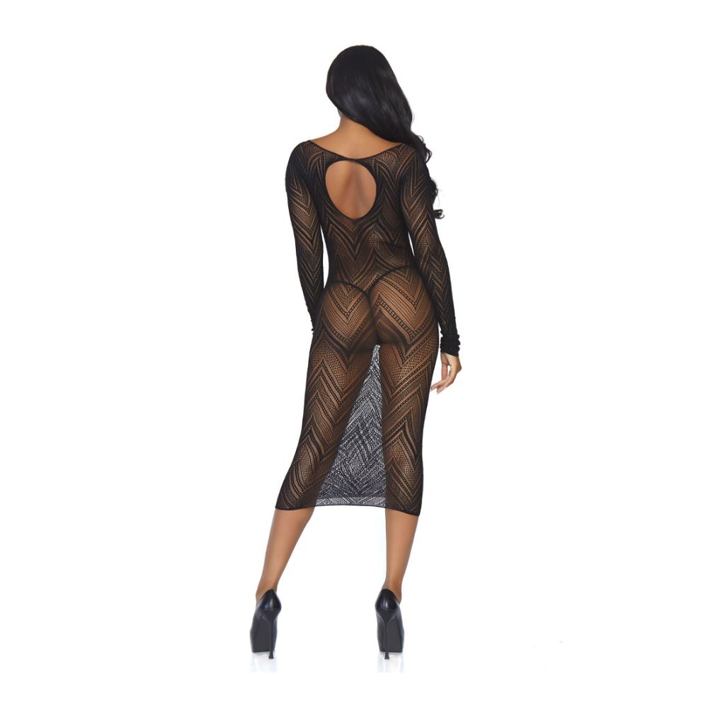 Longue robe transparente sexy LEG AVENUE 86800 - Noir 001