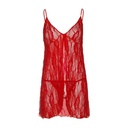 Robe dentelle babydoll transparente sexy & string - Plus size 2 pièces - LEG AVENUE 8782Q - Rouge 003