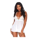 Robe sexy courte en voile LEG AVENUE 81561 - Blanc 002