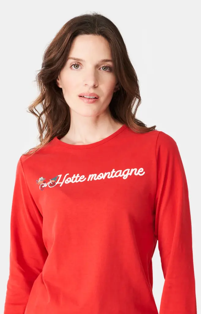Pyjama long femme ARTHUR "Hotte Motagne" MOL - Blanc NOELH24