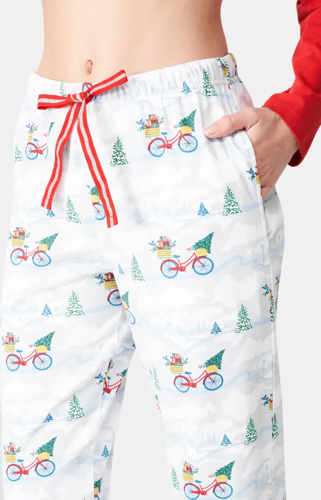 Pyjama long femme ARTHUR "Hotte Motagne" MOL - Blanc NOELH24