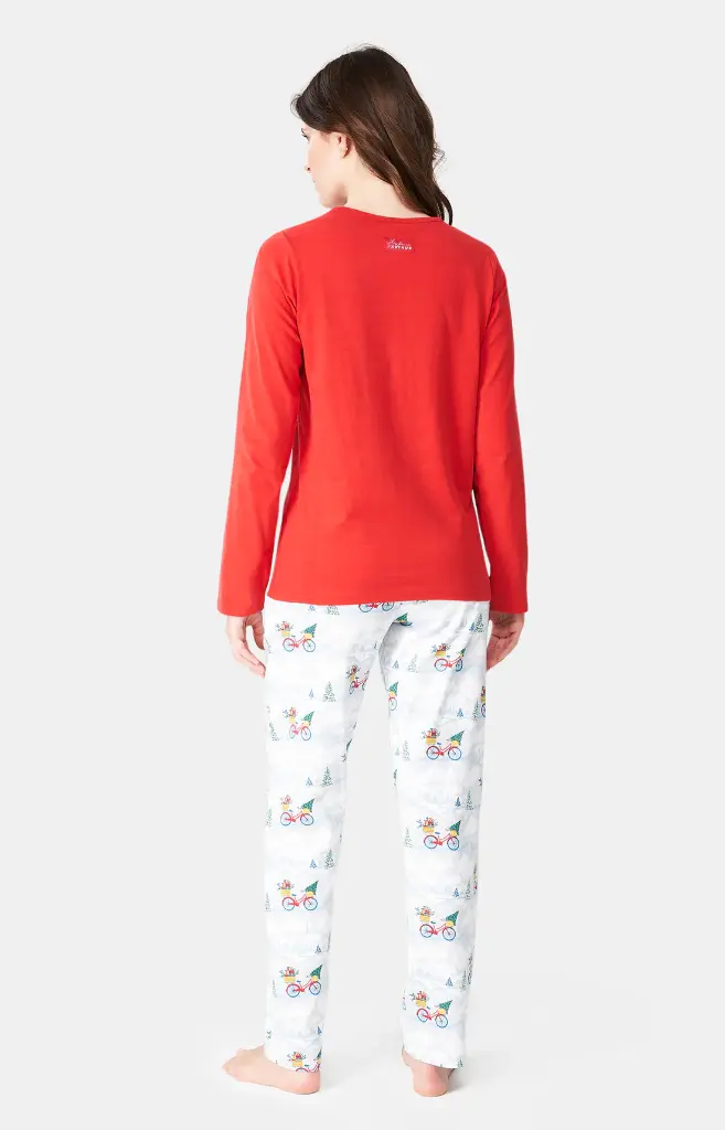 Pyjama long femme ARTHUR "Hotte Motagne" MOL - Blanc NOELH24