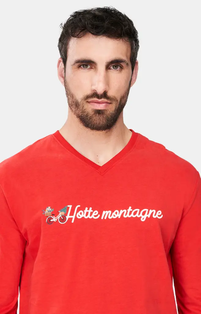 Pyjama long homme ARTHUR "Hotte Motagne" ZAC - Blanc NOELH24
