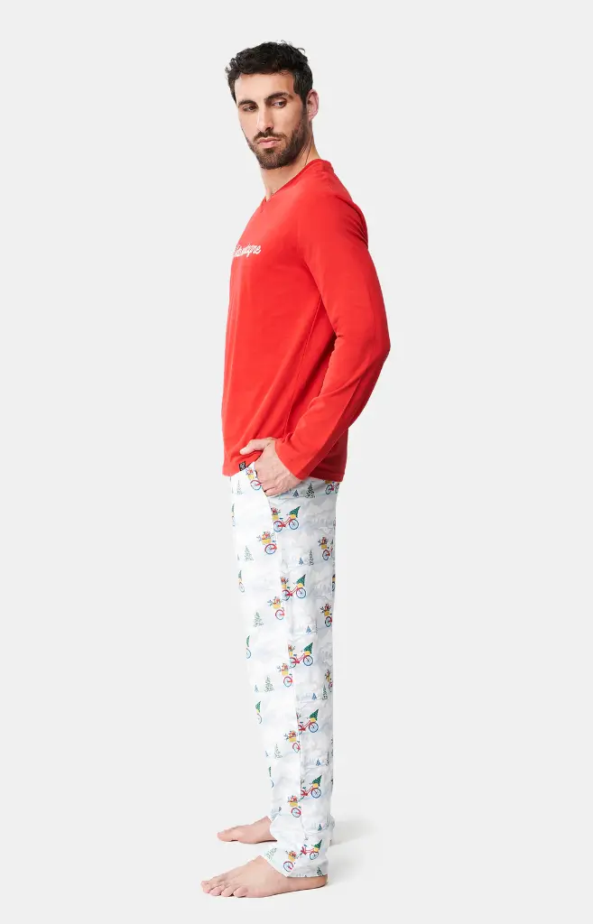 Pyjama long homme ARTHUR "Hotte Motagne" ZAC - Blanc NOELH24