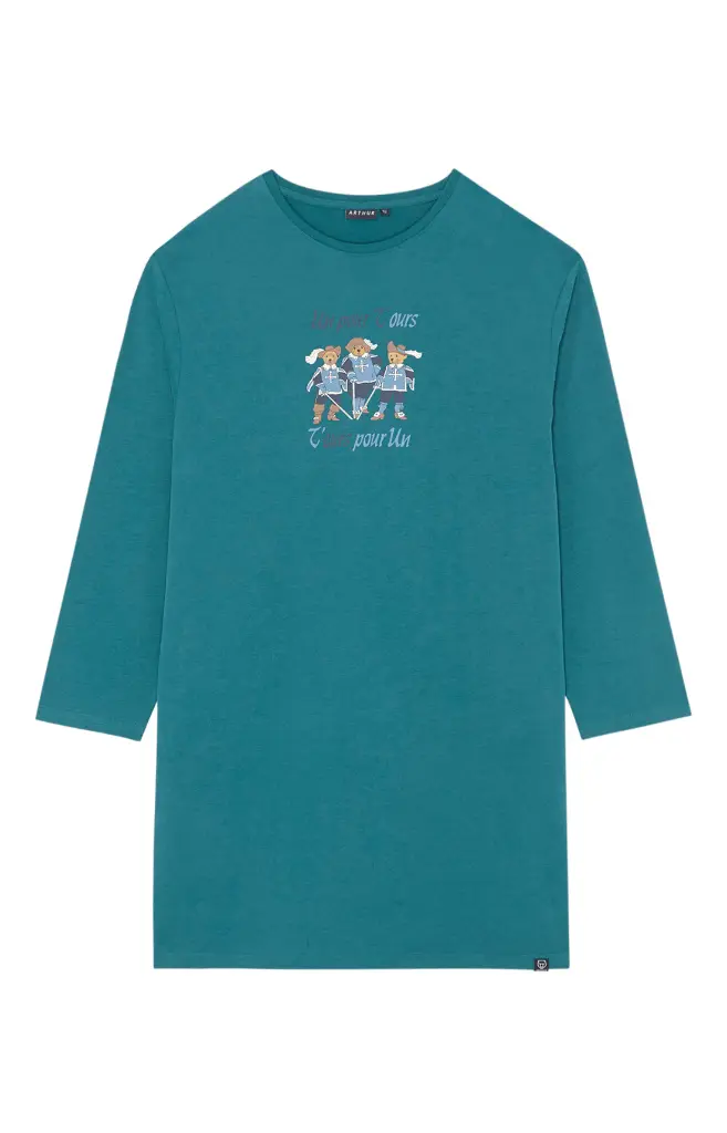 Chemise de nuit homme TU maxi T-shirt ARTHUR "Un pour Tours" MSW - Vert ATOSH24