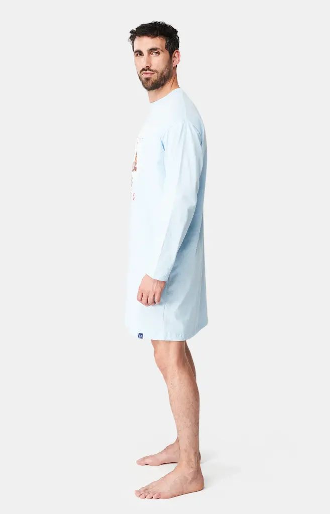 Chemise de nuit homme TU maxi T-shirt ARTHUR "Thé Lit Ski" MSW - Ciel ALPEH24