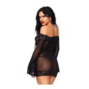 Robe transparente sexy & string - 2 pièces - LEG AVENUE 86003 - Noir 001