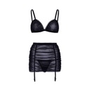 Soutien-gorge sexy & jupe porte-jarretelle - 2 pièces - LEG AVENUE 81601 - Noir 001