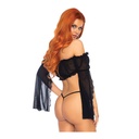 Top bandeau sexy en voile & string - 2 pièces - LEG AVENUE 81605 - Noir 001