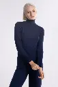 Pull col roulé laine & soie OSCALITO 3478 - Marine 474