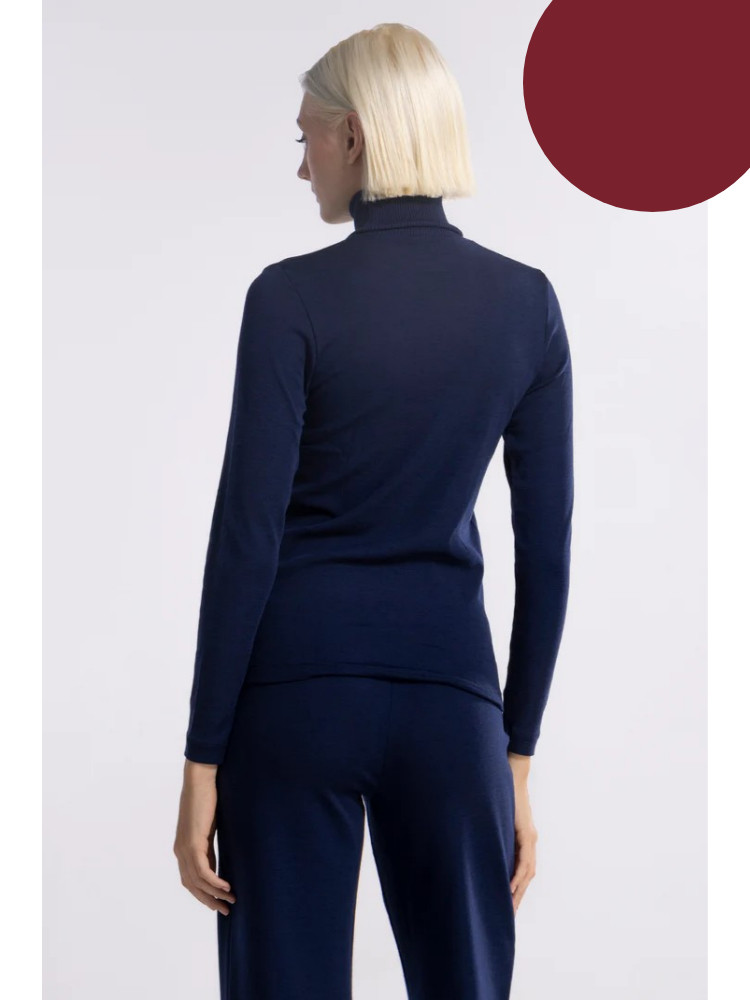 Pull col roulé laine & soie OSCALITO 3478 - Bordeau 643