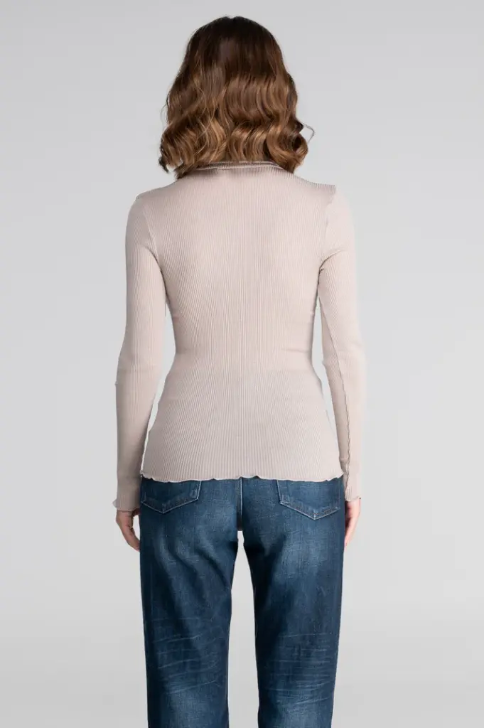 Sous pull à côte laine & soie OSCALITO 3438 - Beige 385