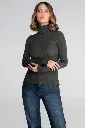 Sous pull à côte laine & soie OSCALITO 3438 - Kaki 932