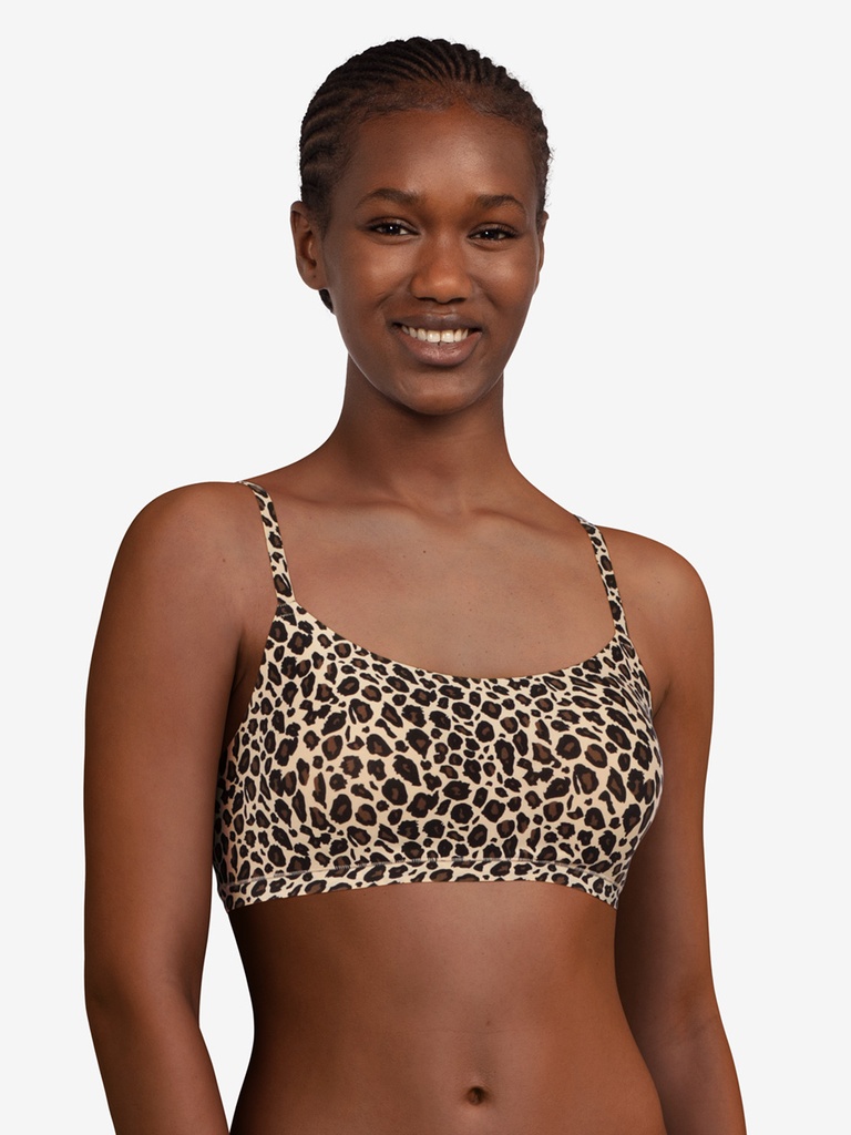Soutien-gorge bralette sans armature à coques CHANTELLE "Softstretch" C11D20 - Imprimé Léopard nude 0OZ
