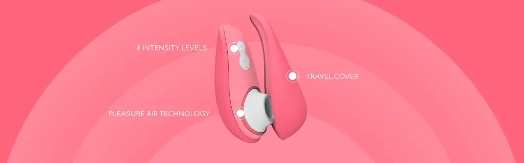 Stimulateur clitoridien à ondes pulsées pour les voyages WOMANIZER "Liberty 2" - Vibrant Rose