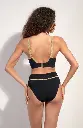 Bas de Bikini taille haute & bias doré  PAIN DE SUCRE "Torio 61" - Noir 