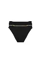 Bas de Bikini taille haute & bias doré  PAIN DE SUCRE "Torio 61" - Noir 