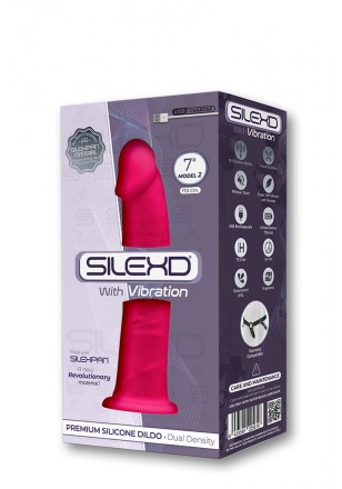 Godemichet réaliste vibrant ventouse rechargeable SILEXD "Modèle 2" SD225616 - Rose 17,5cm x 4,cm