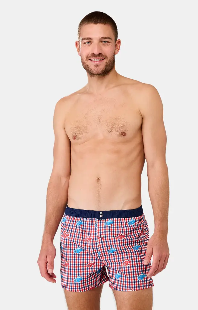 Caleçon américain homme avec maintien 100% coton bio ARTHUR "Le Club" CSP - Multicolore 1146E25