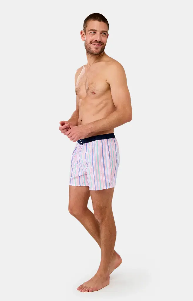 Caleçon américain homme avec maintien 100% coton bio ARTHUR "Le Club" CSP - Multicolore 1159E25