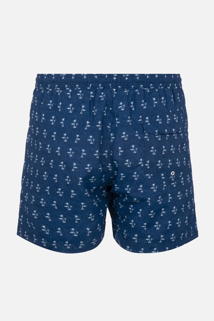 Short de bain avec maintien intégré DAVID MAN "Palm Tree" DM25-026 - Bleu Multicolor MLT