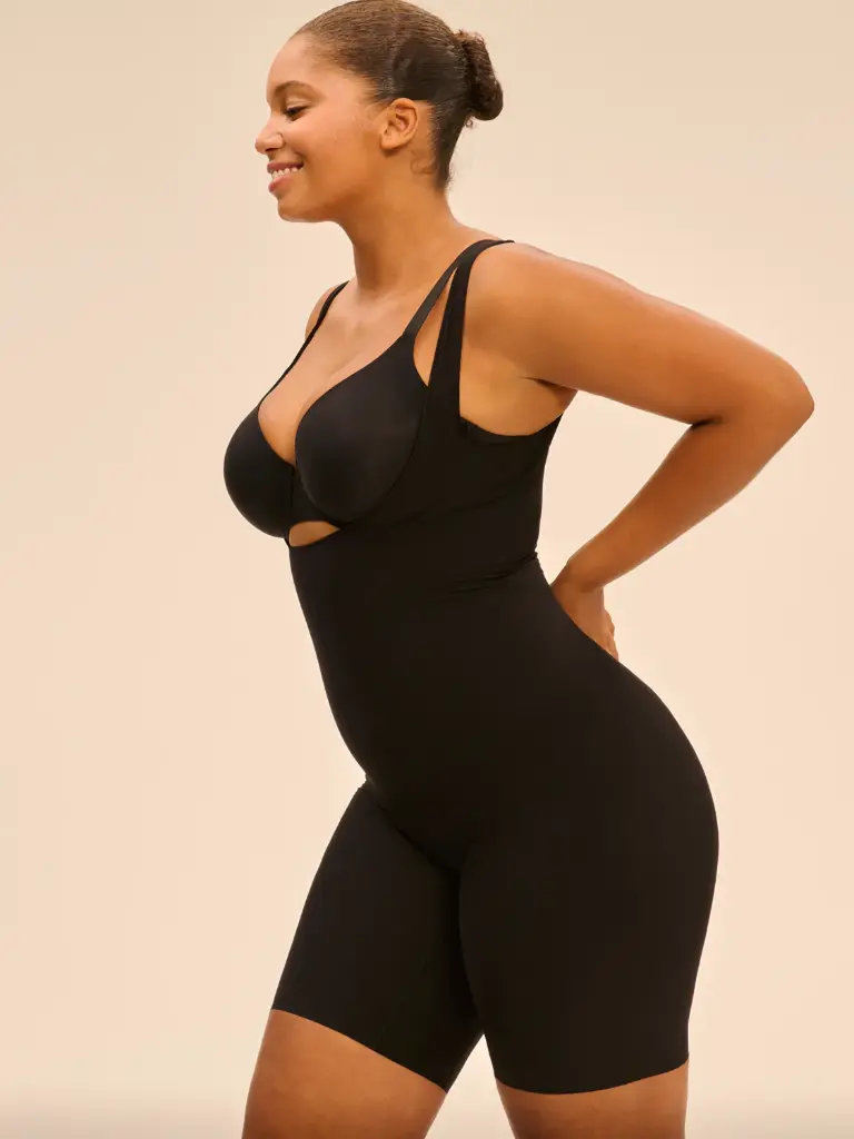 Combinaison gainante shapewear buste ouvert SIMONE PERELE "Story" 1F6531 - Noir 015