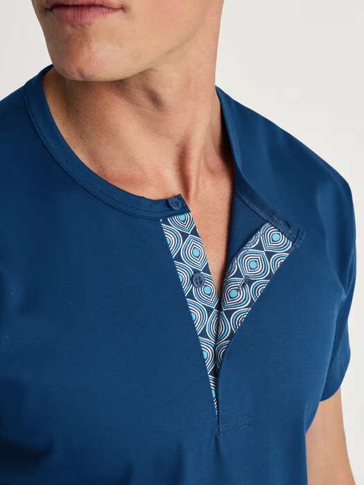 Pyjama short homme 100% coton CALIDA "Relax Streamline" 46282 - Pottery Blue 435
