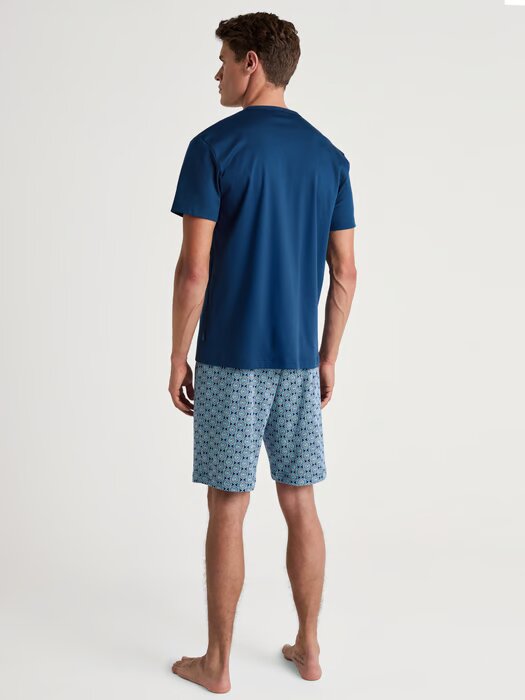 Pyjama short homme 100% coton CALIDA "Relax Streamline" 46282 - Pottery Blue 435