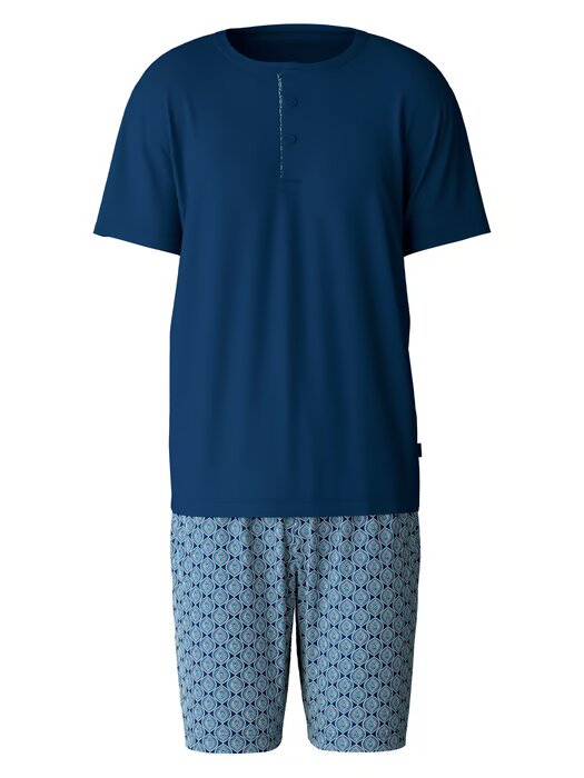 Pyjama short homme 100% coton CALIDA "Relax Streamline" 46282 - Pottery Blue 435