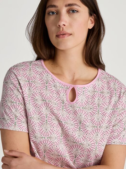 Chemise de nuit dame courte manche 95cm en 100% coton CALIDA "Sweet Dreams" 32038 - Cherry Bloom 262