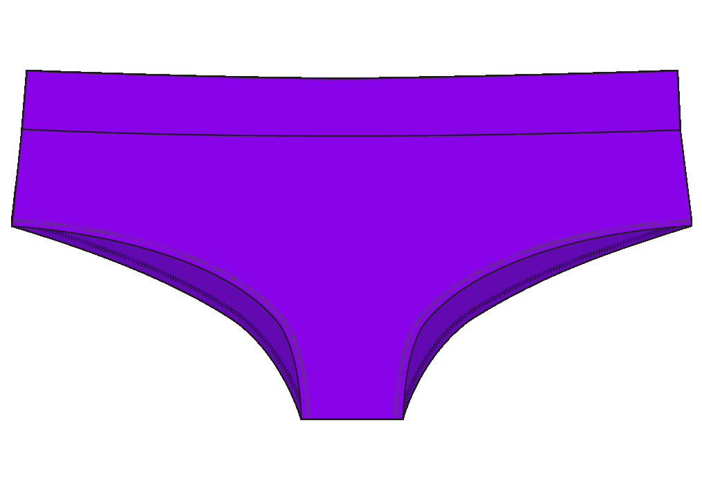 Bas de Bikini shorty échancré BANANA MOON "Bia Popcorn" - Violet MFQ25