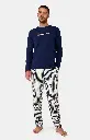 Pyjama long homme 100% coton bio ARTHUR "Randormeur" ULY - Marine RANDE25