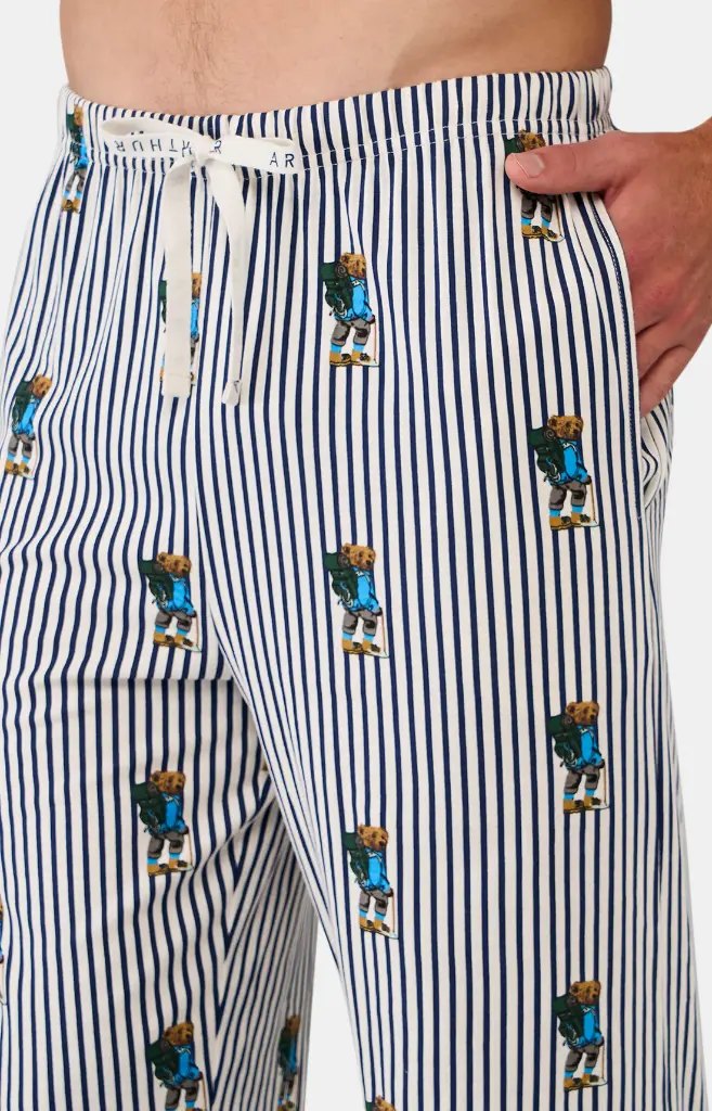 Pyjama long homme 100% coton bio ARTHUR "Randormeur" ULY - Marine RANDE25