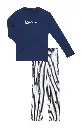 Pyjama long homme 100% coton bio ARTHUR "Randormeur" ULY - Marine RANDE25