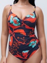 Maillot armaturé enveloppant CHANTELLE "Icon" C16VR0 - Ink Flowers A02