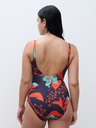 Maillot armaturé enveloppant CHANTELLE "Icon" C16VR0 - Ink Flowers A02