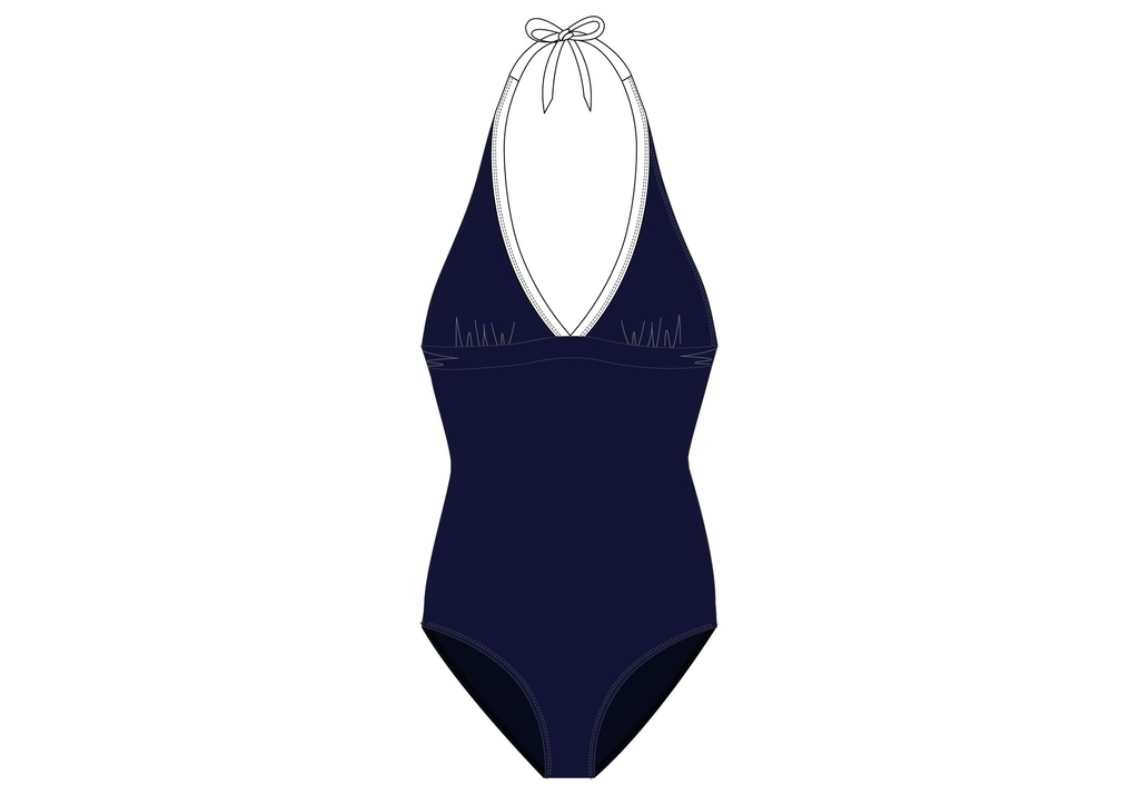 Maillot une pièce triangle coques amovibles BANANA MOON "Rosas Poway" - Marine L2306